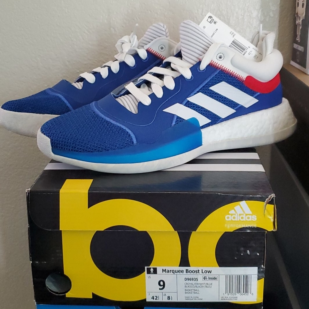 Adidas Marquee Boost Low (red, white, blue)